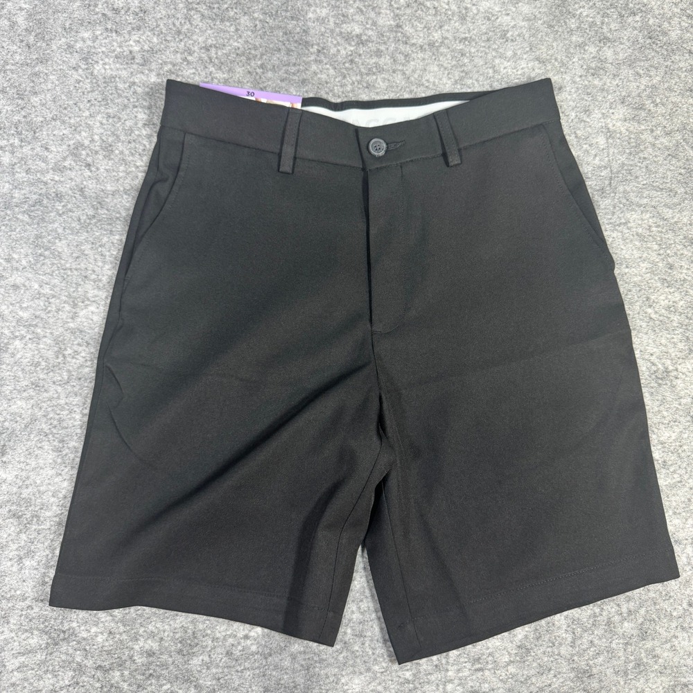 Haggar Mens Performance Shorts Black Stretch Moisture Wicking Size 30 NWT